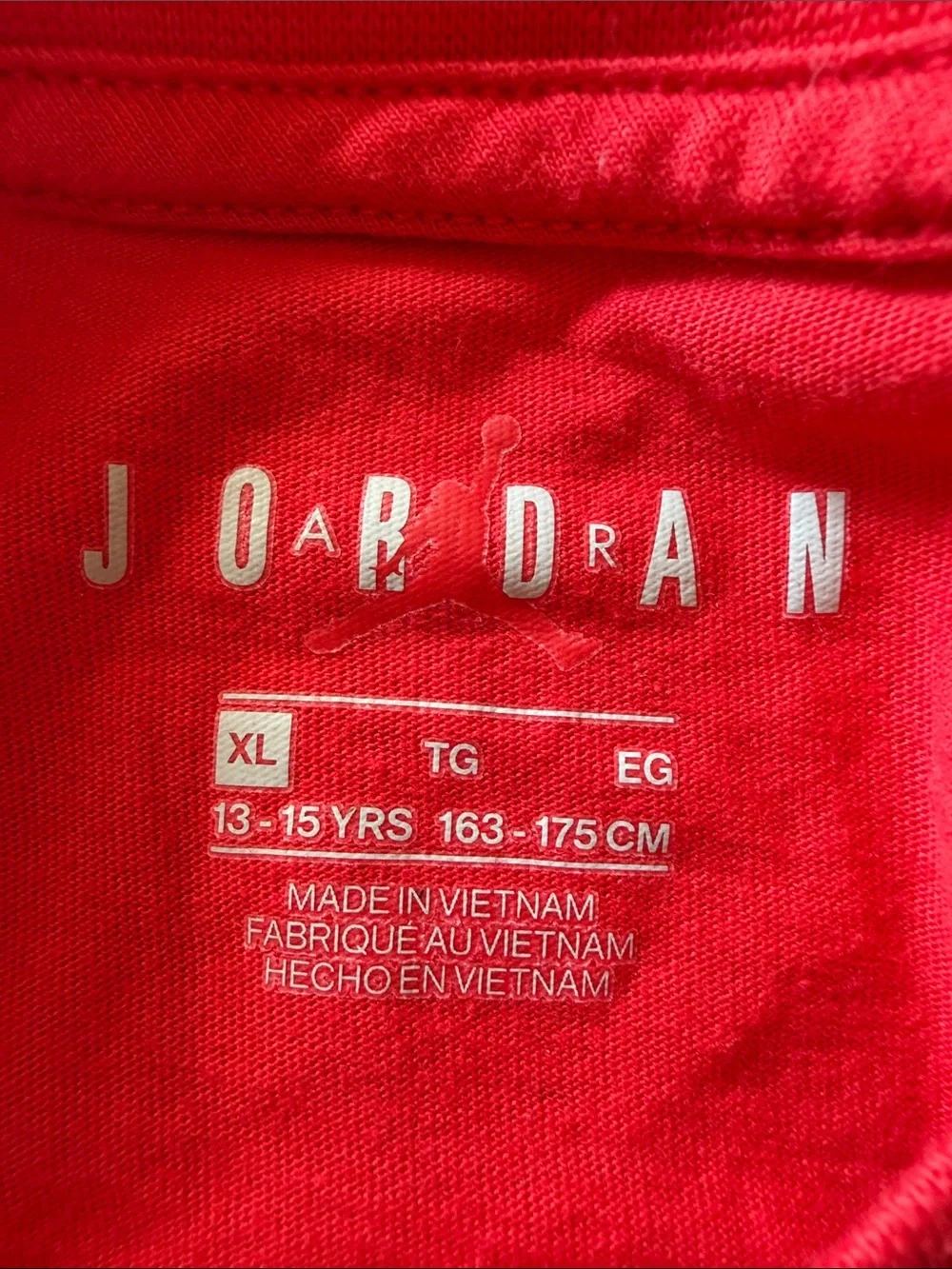 Nike Jordan Boys XL Red T-shirt